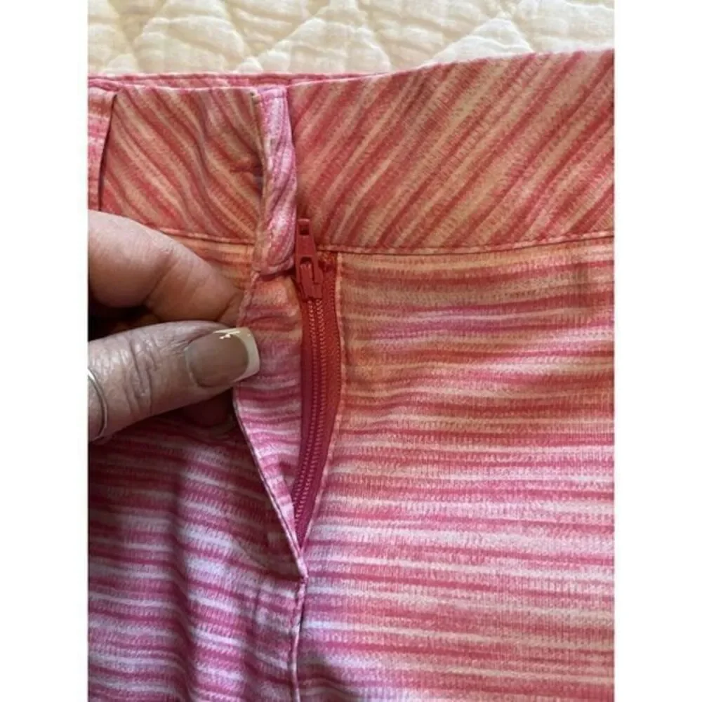 Puma Pink Striped Shorts Womens Size 0 Stretch Chino Casual‎ Golf Golfer Logo